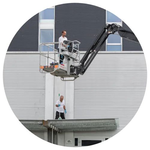 Steiger für die Glasreinigung